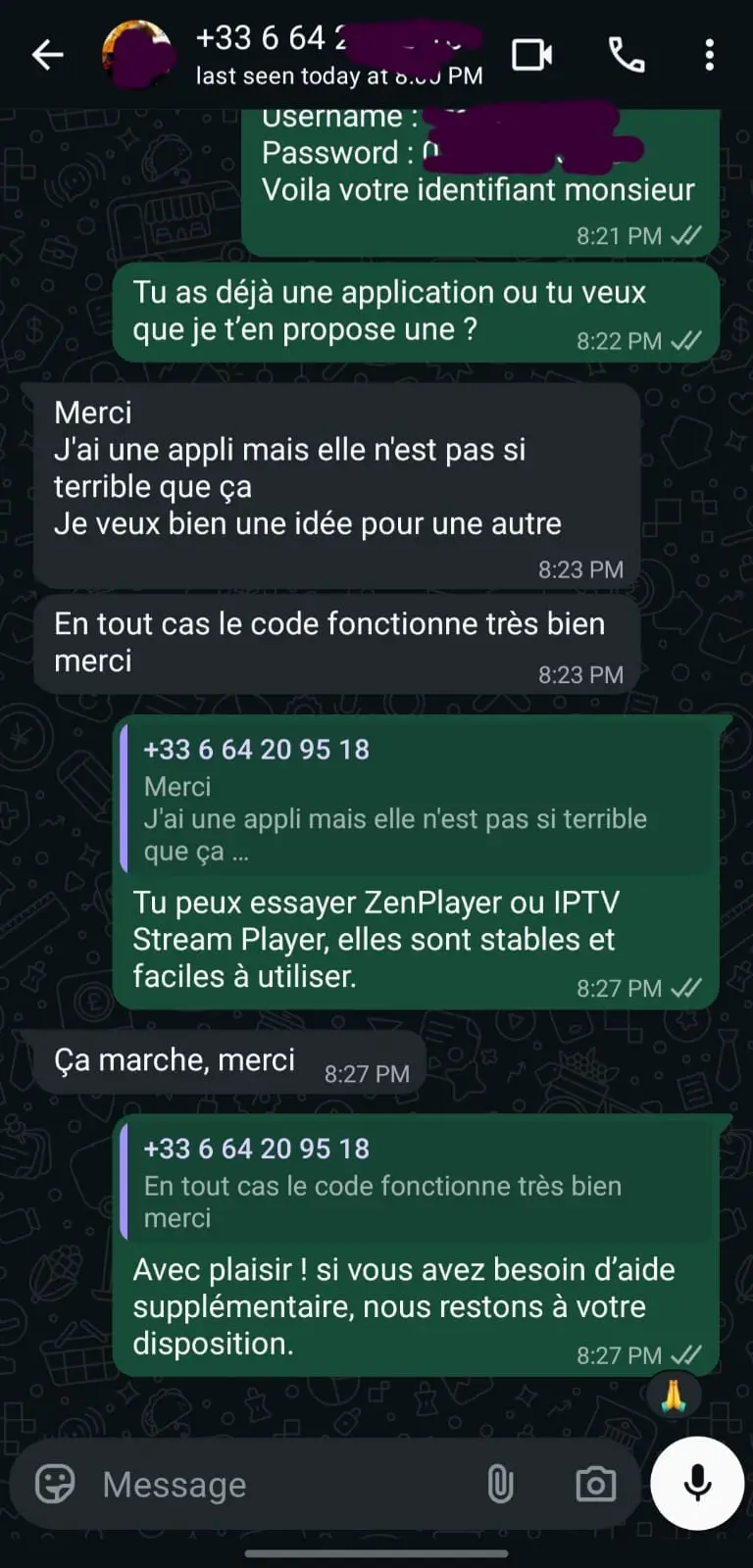 Avis client WhatsApp 3